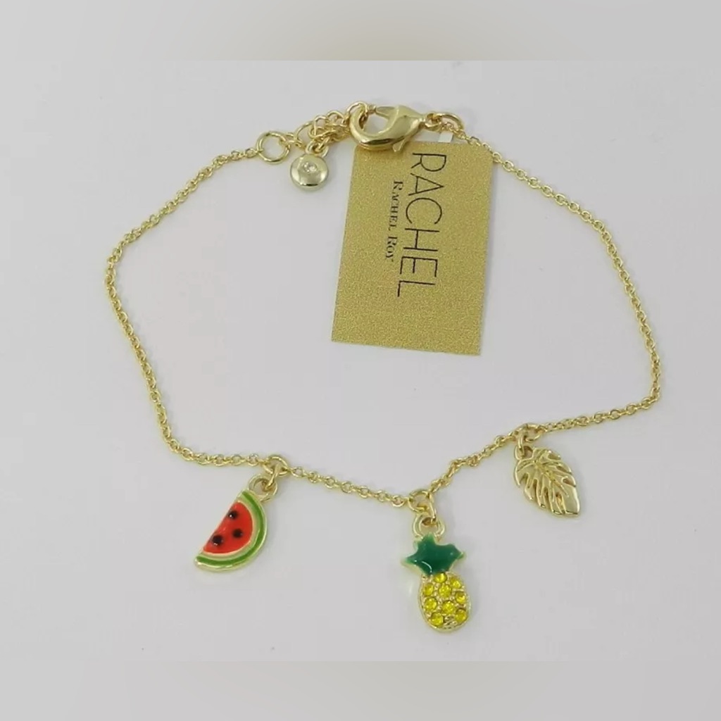 Rachel Rachel Roy Gold-Tone Tropical Fruit Charm Bracelet